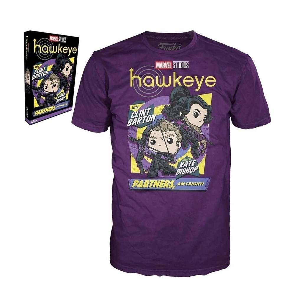 Marvel Studios Boxed Funko Pop! Tee M Medium Hawkeye Purple‎ T-shirt NIP